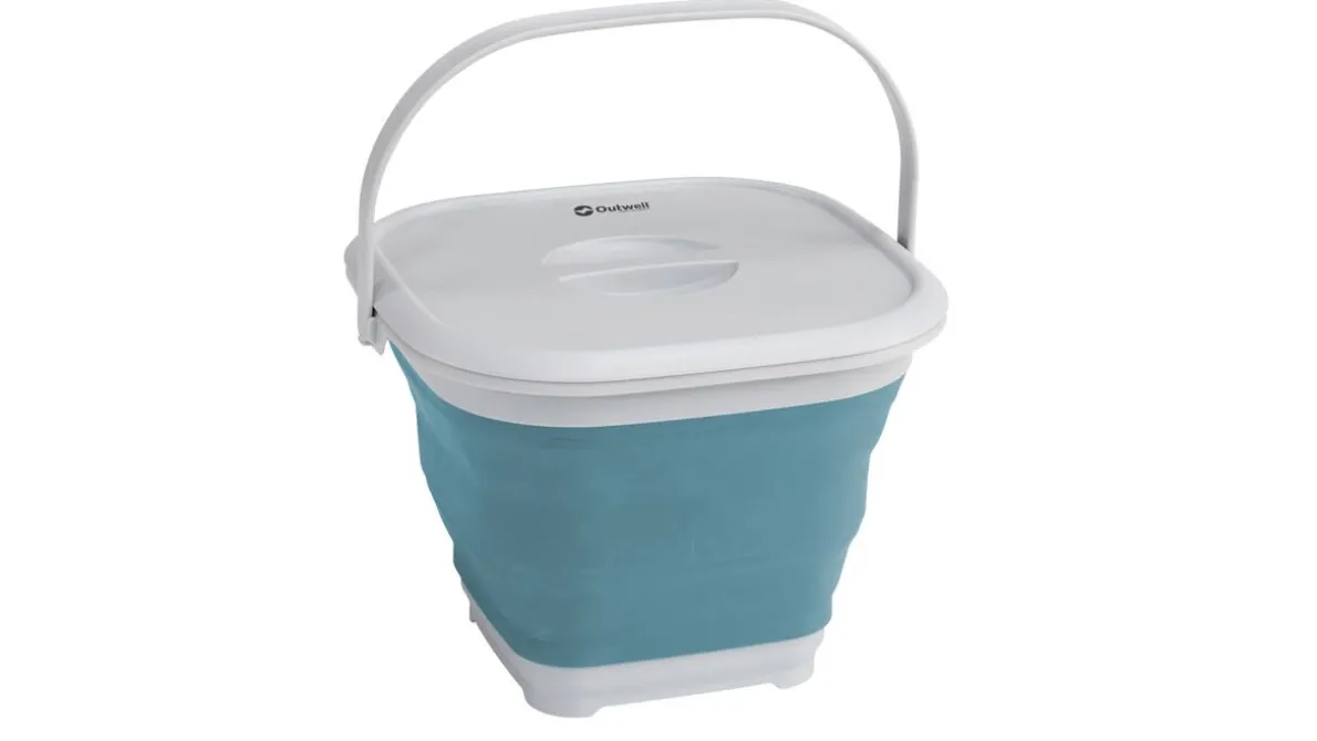 Collaps vierkante emmer met deksel Classic Blue