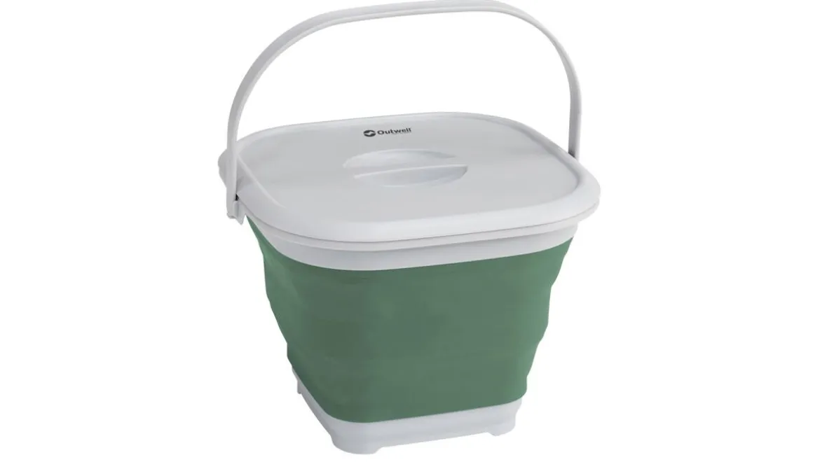 Collaps vierkante emmer met deksel Shadow Green