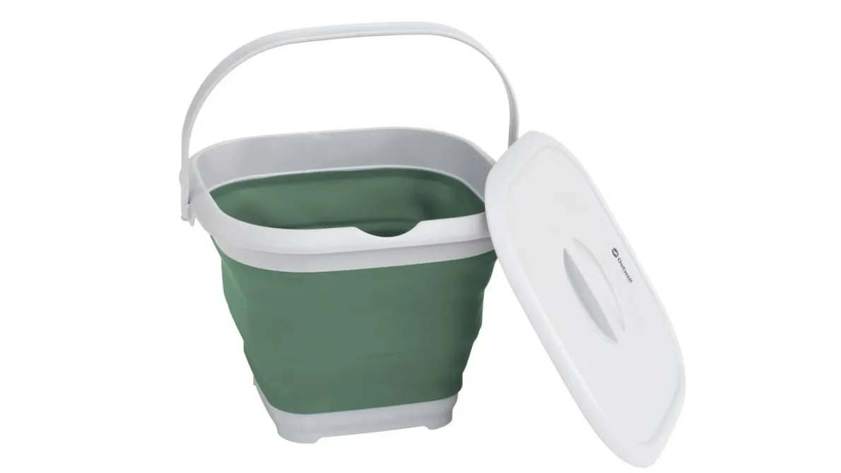 Collaps vierkante emmer met deksel Shadow Green