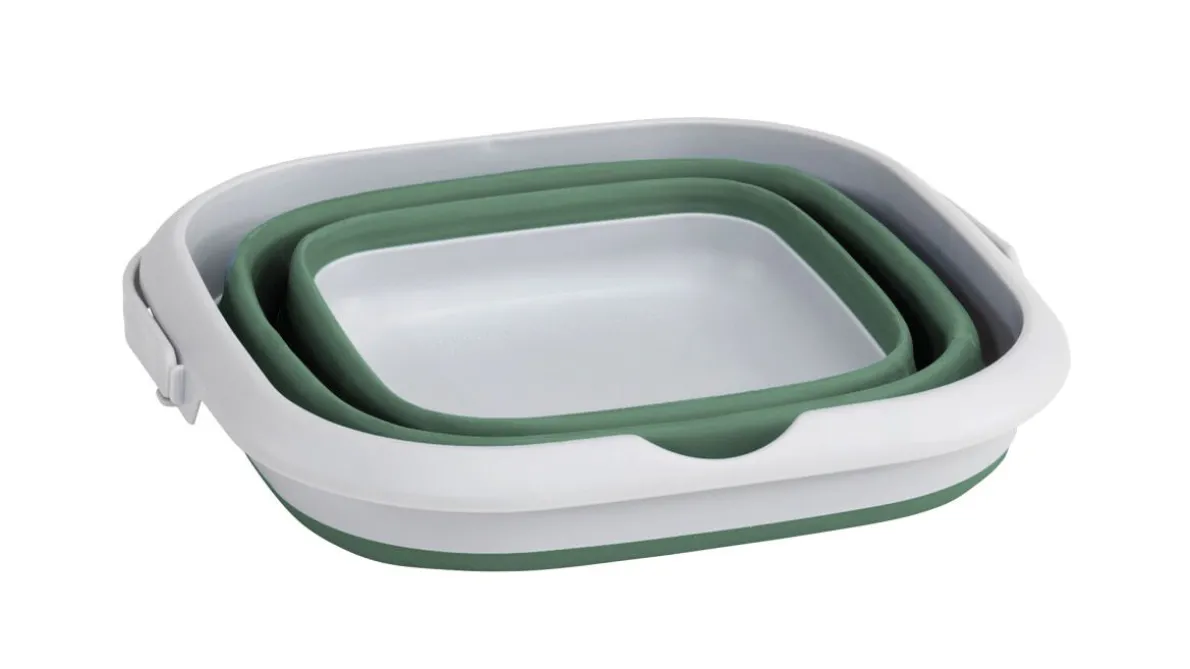 Collaps vierkante emmer met deksel Shadow Green