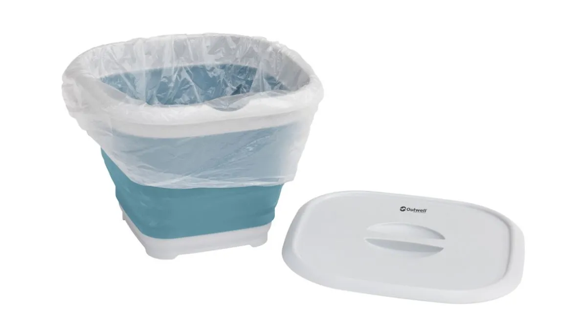 Collaps vierkante emmer met deksel Classic Blue
