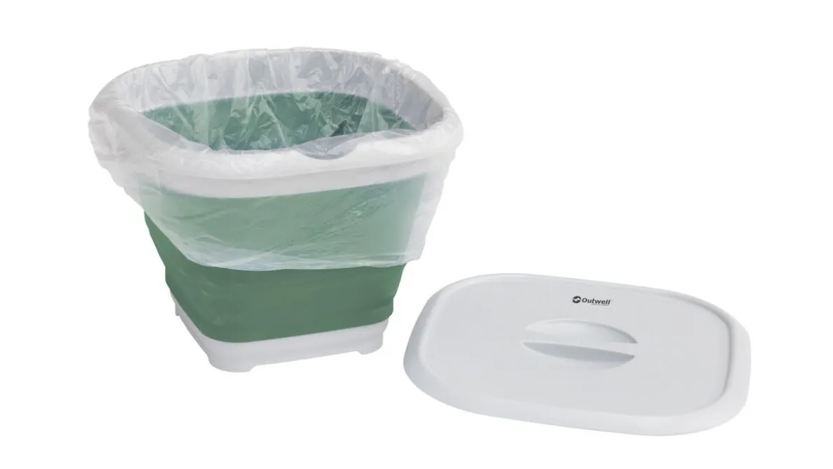 Collaps vierkante emmer met deksel Shadow Green