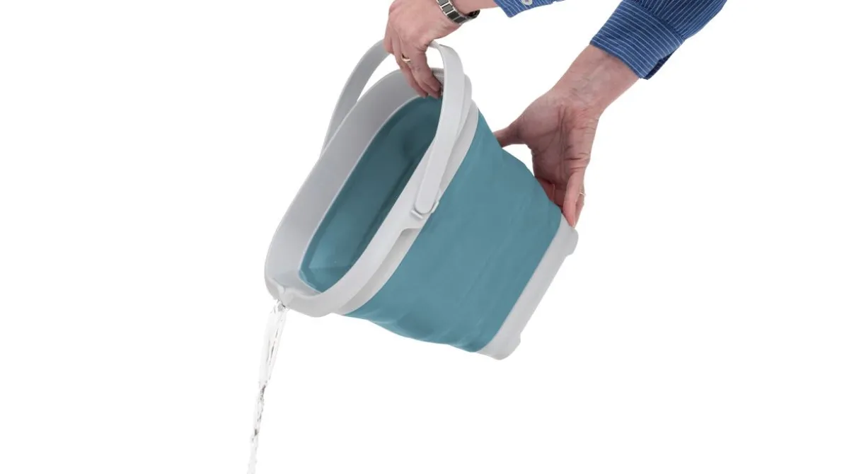 Collaps vierkante emmer met deksel Classic Blue