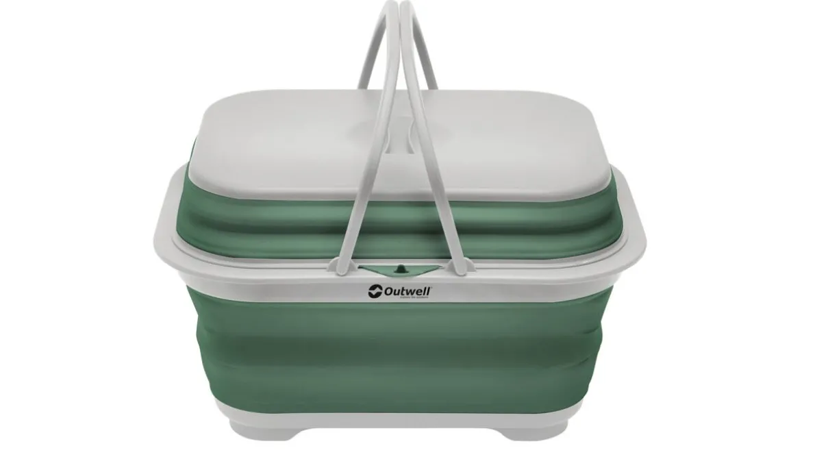 Collaps-wastobbe met handvat en deksel Paars Shadow Green