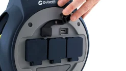 Mensa Drievoudige stekkerdoos met oprolbare kabel en USB/licht